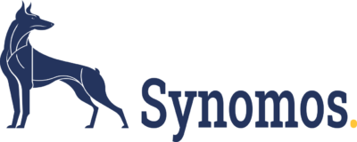 Synomos logo wordmark in Roboto font, modern and professional, showcasing the brand’s identity with clean, legible typography.